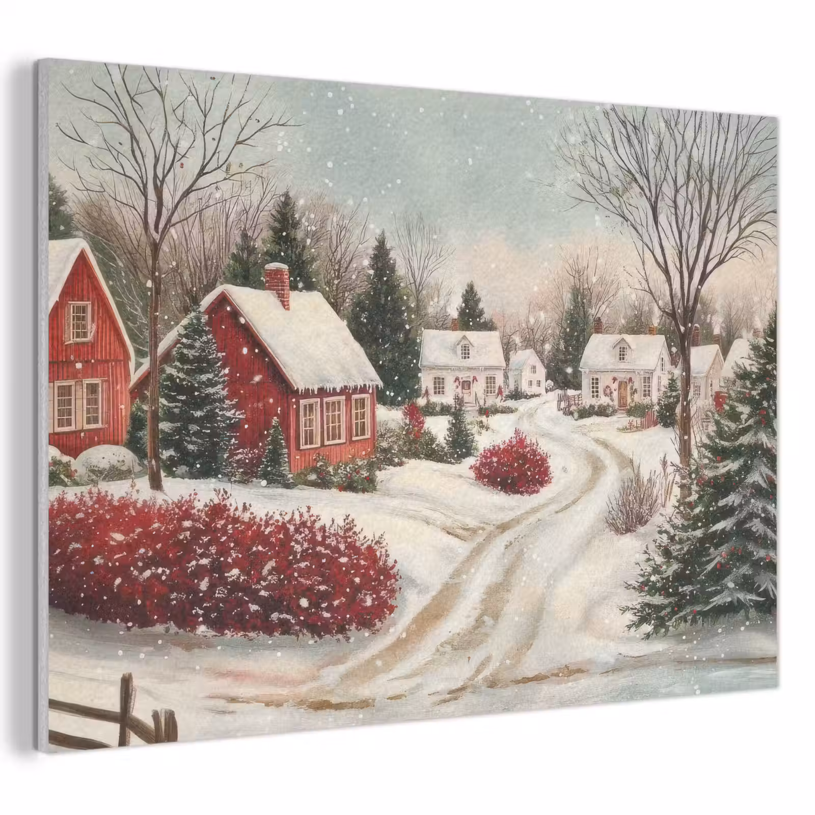 Akoestisch schilderij - Kerstsfeer - Landelijk - Rood — 1