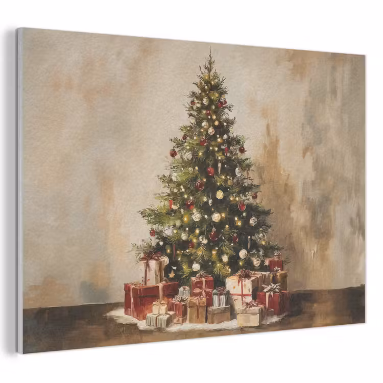 Akoestisch schilderij - Kerstboom - Versierd - Kleurrijk — 1