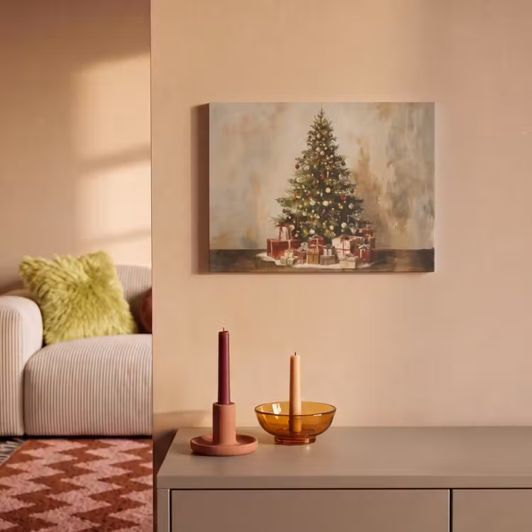 Akoestisch schilderij - Kerstboom - Versierd - Kleurrijk — 2