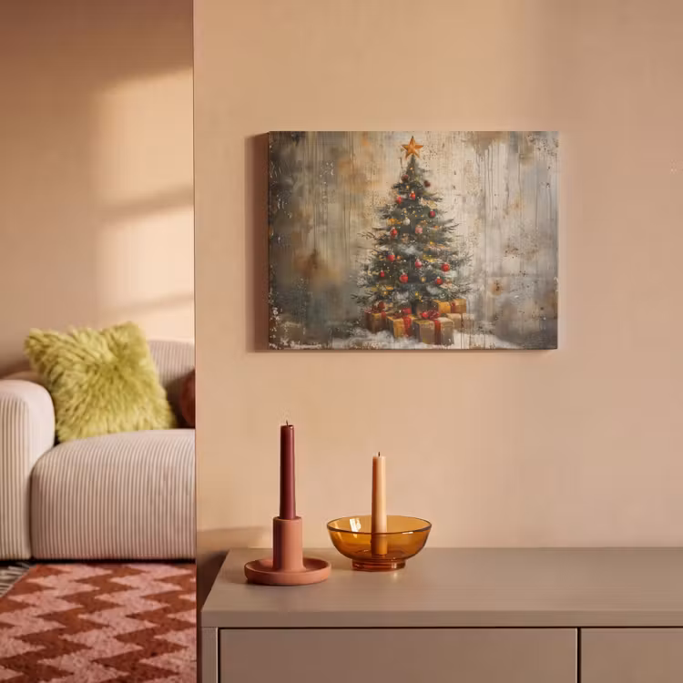 Akoestisch schilderij - Kerstboom - Vintage - Kerst - Cadeau — 2