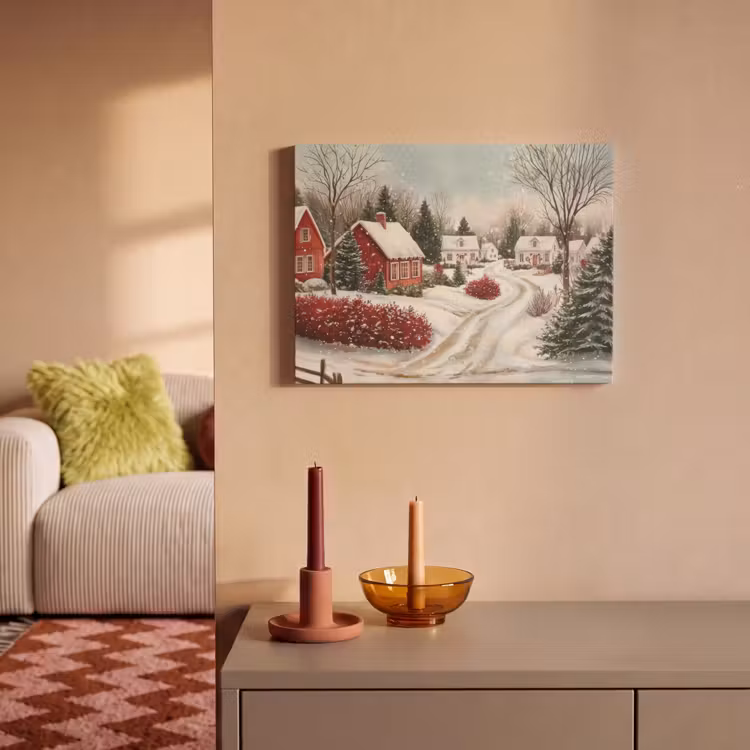 Akoestisch schilderij - Kerstsfeer - Landelijk - Rood — 2