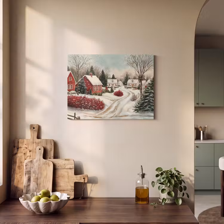 Akoestisch schilderij - Kerstsfeer - Landelijk - Rood — 3