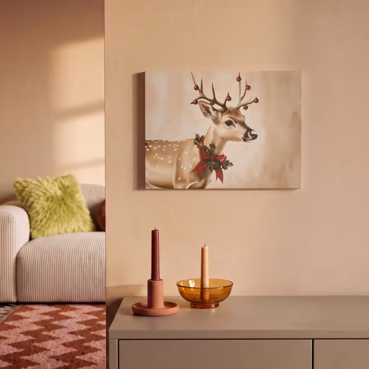 Akoestisch schilderij - Gewei - Kerst - Rendier - Rood — 2