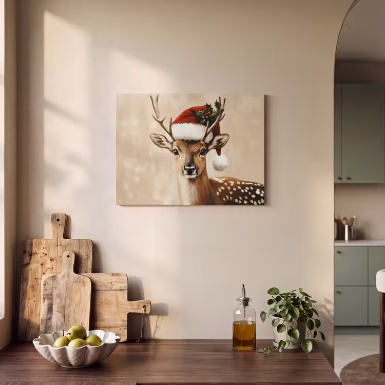 Akoestisch schilderij - Kerst - Hert - Gewei - Rood — 3