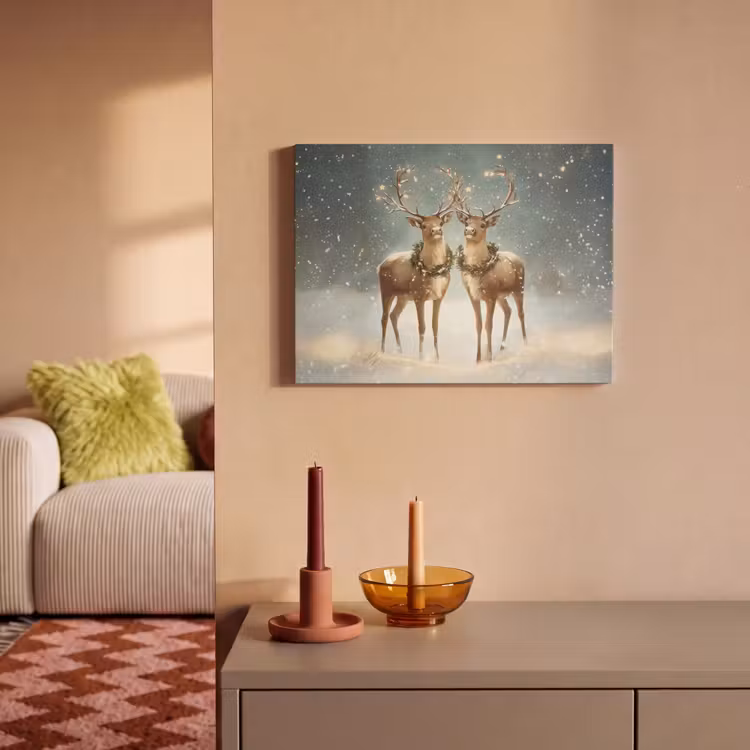 Akoestisch schilderij - Kerstmagie - Winterwoud - Rendier — 2