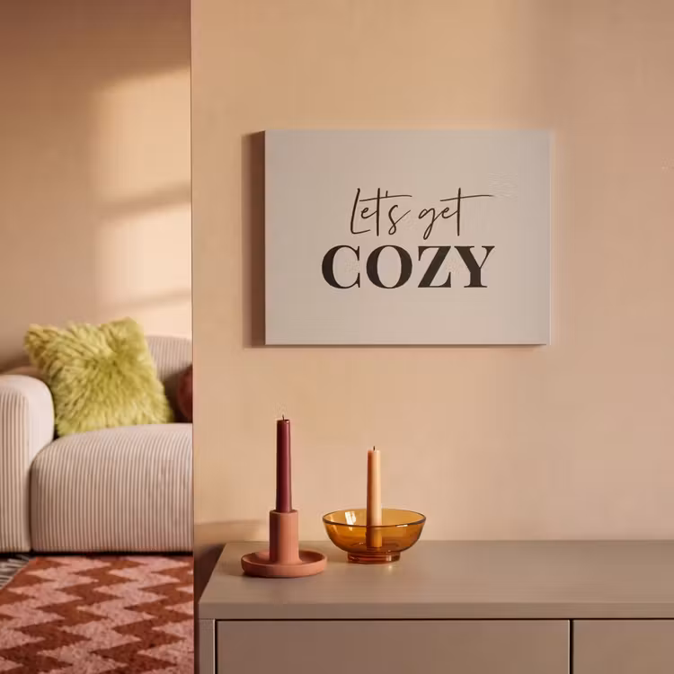 Akoestisch schilderij - Beige - Winter - Quote - Cozy — 2