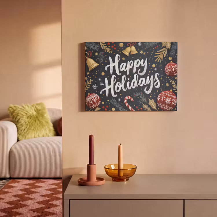 Akoestisch schilderij - Feestelijk - Kerstgroet - Kleurrijk — 2
