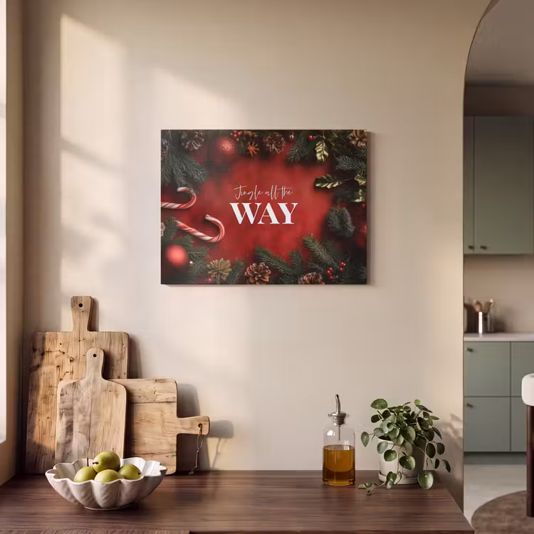 Akoestisch schilderij - Kerst - Quote - Rood - Kerstballen — 3