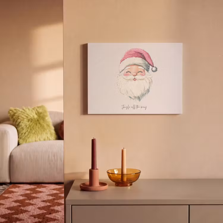 Akoestisch schilderij - Kerstman - Kerst - Quote - Beige — 2