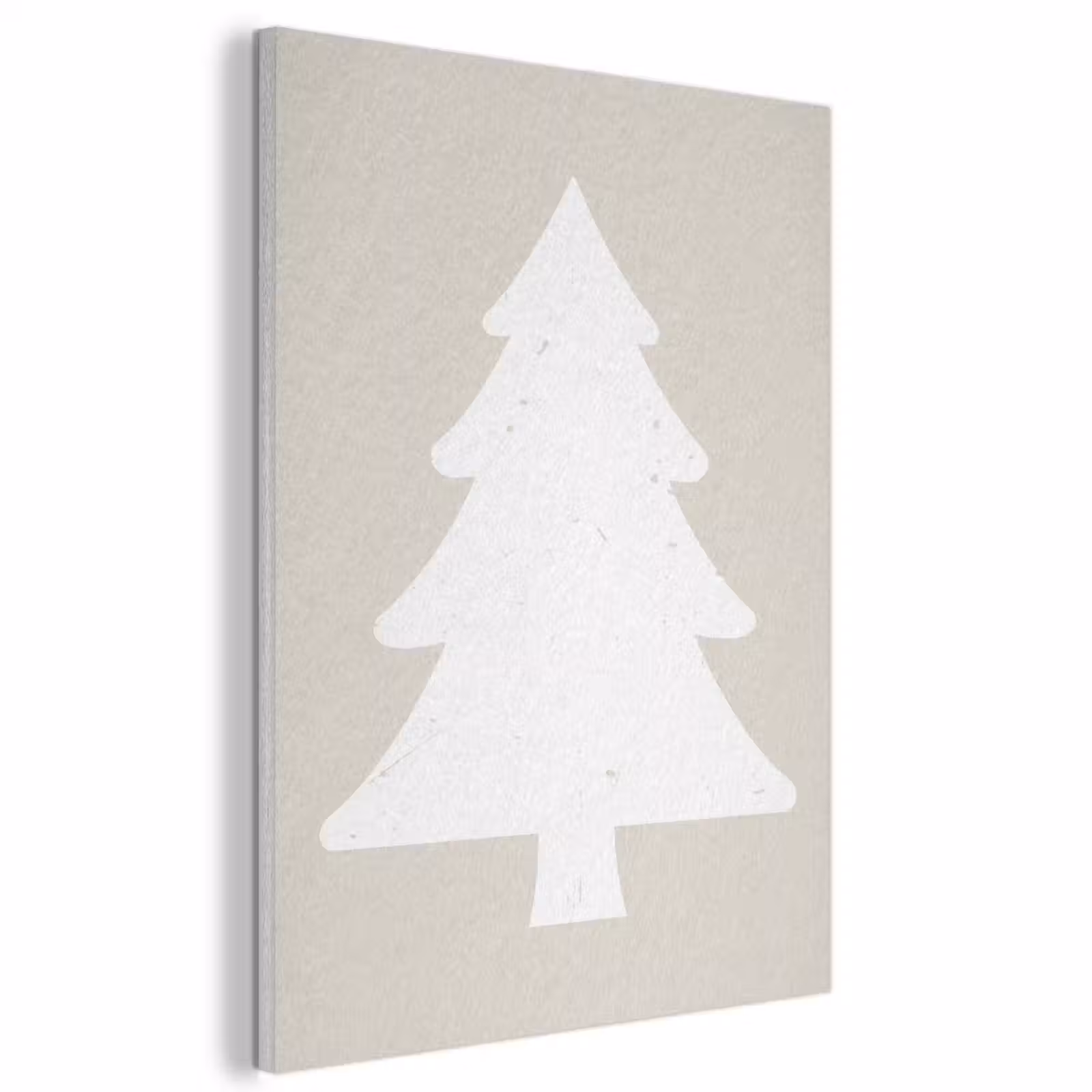 Akoestisch schilderij - Japandi - Kerstboom - Beige - Kerstversiering — 1
