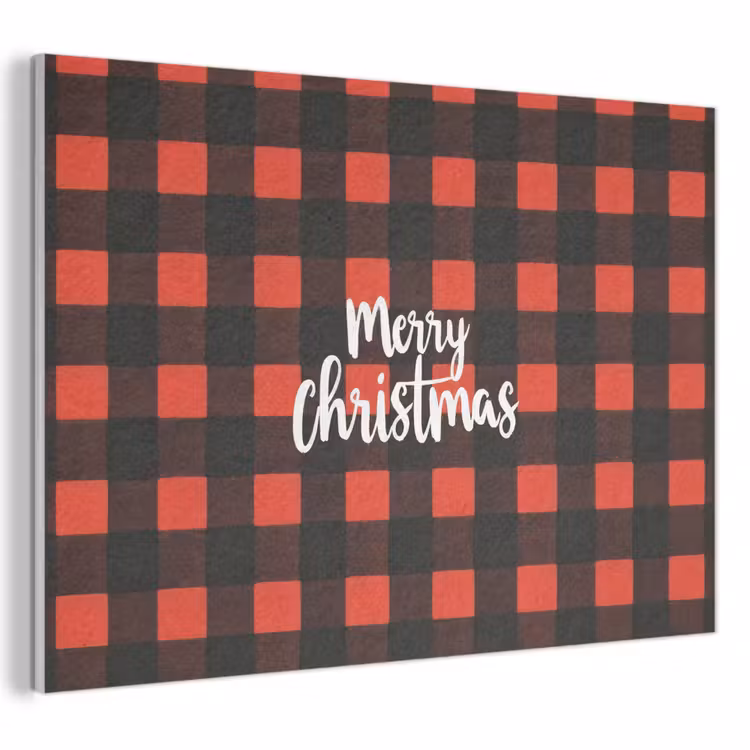 Akoestisch schilderij - Geruit - Rood - Tekst - Christmas — 1