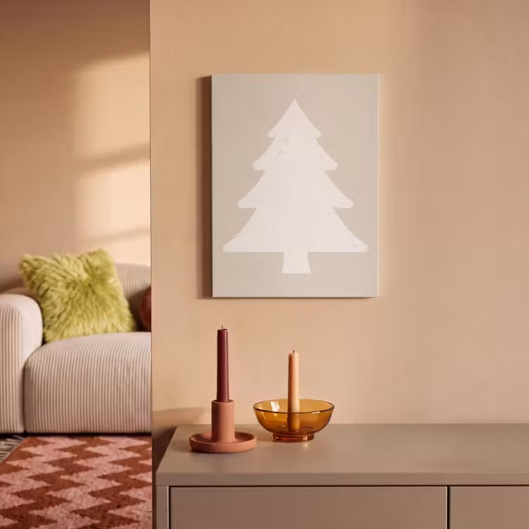 Akoestisch schilderij - Japandi - Kerstboom - Beige - Kerstversiering — 2