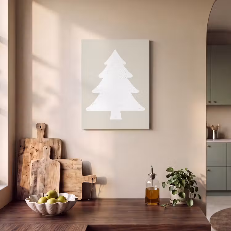 Akoestisch schilderij - Japandi - Kerstboom - Beige - Kerstversiering — 3