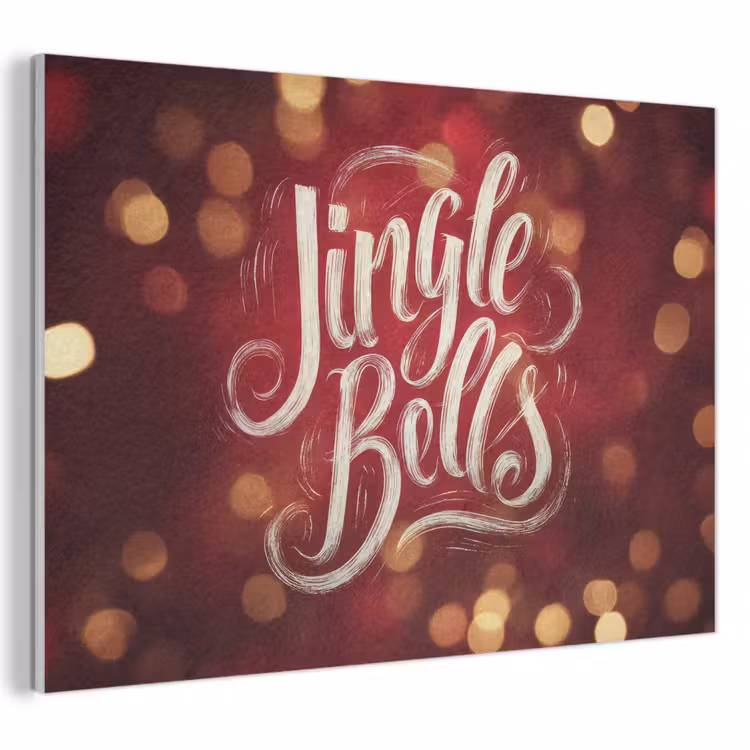 Akoestisch schilderij - Jingle - Bells - Kerst - Rood — 1