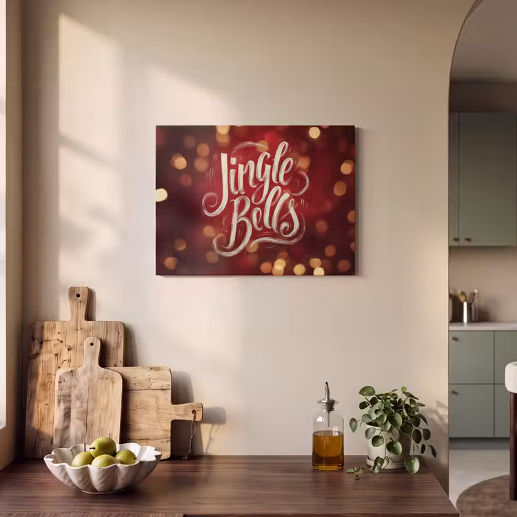 Akoestisch schilderij - Jingle - Bells - Kerst - Rood — 3