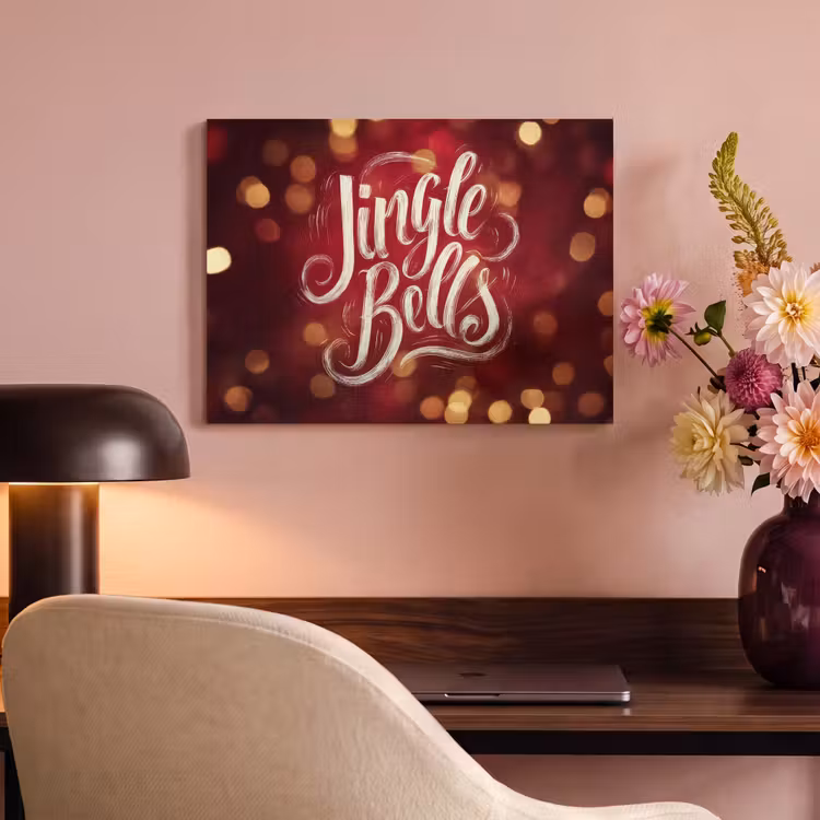 Akoestisch schilderij - Jingle - Bells - Kerst - Rood — 4