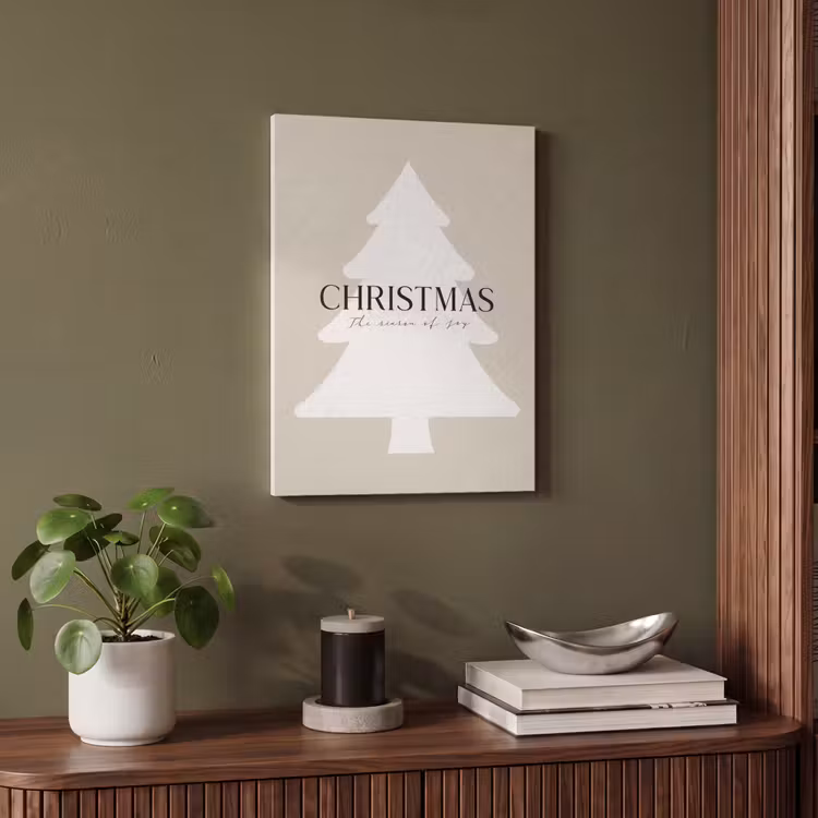 Akoestisch schilderij - Kerstboom - Japandi - Christmas - Beige — 4