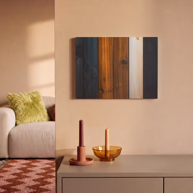 Akoestisch schilderij - Hout - Planken - Donker - Warm — 2