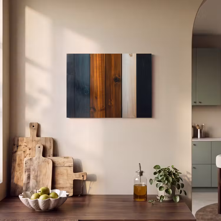 Akoestisch schilderij - Hout - Planken - Donker - Warm — 3