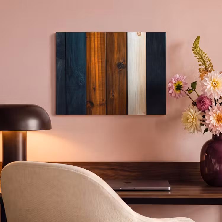 Akoestisch schilderij - Hout - Planken - Donker - Warm — 4