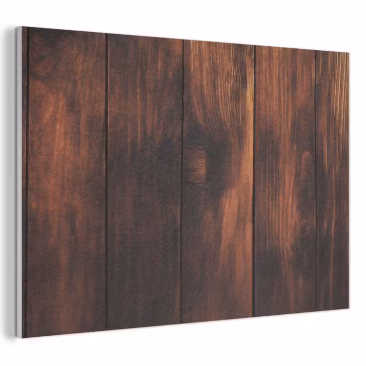 Akoestisch schilderij - Hout - Planken - Vintage - Donkerbruin — 1