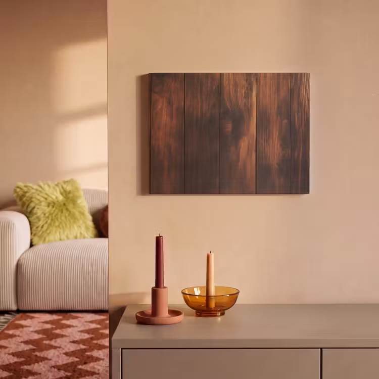 Akoestisch schilderij - Hout - Planken - Vintage - Donkerbruin — 2