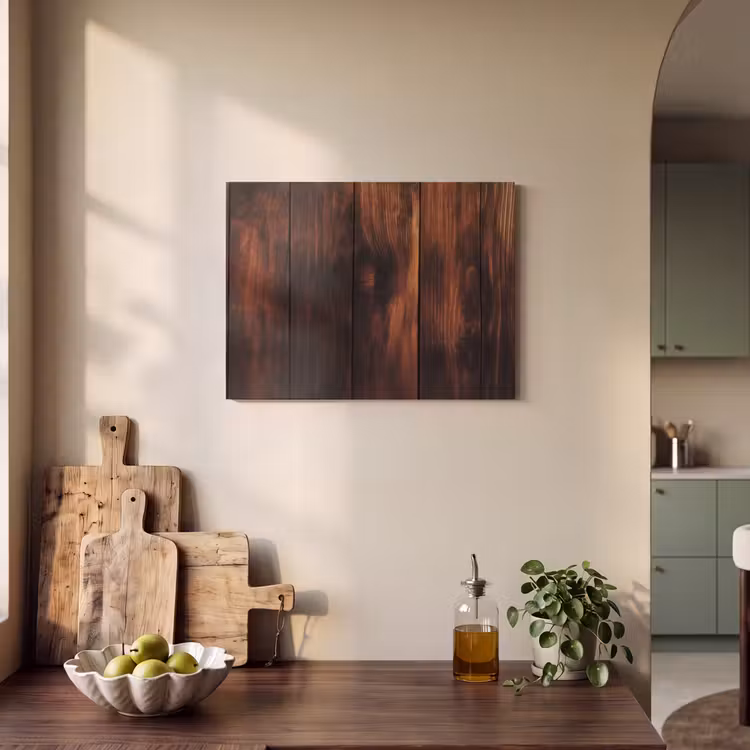 Akoestisch schilderij - Hout - Planken - Vintage - Donkerbruin — 3