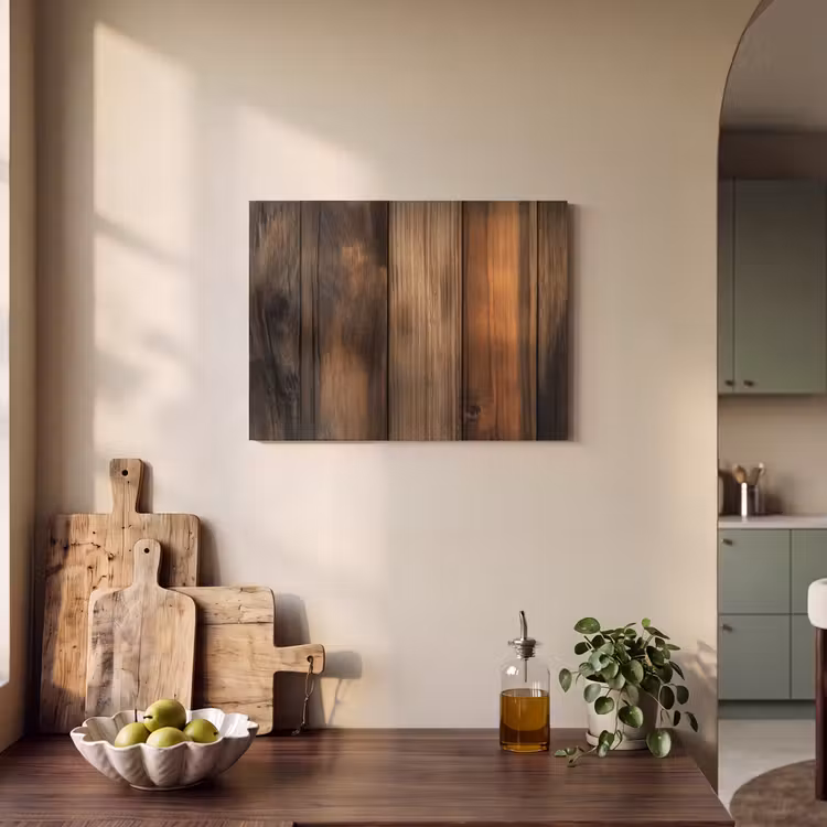 Akoestisch schilderij - Hout - Rustiek - Donkere Planken — 3