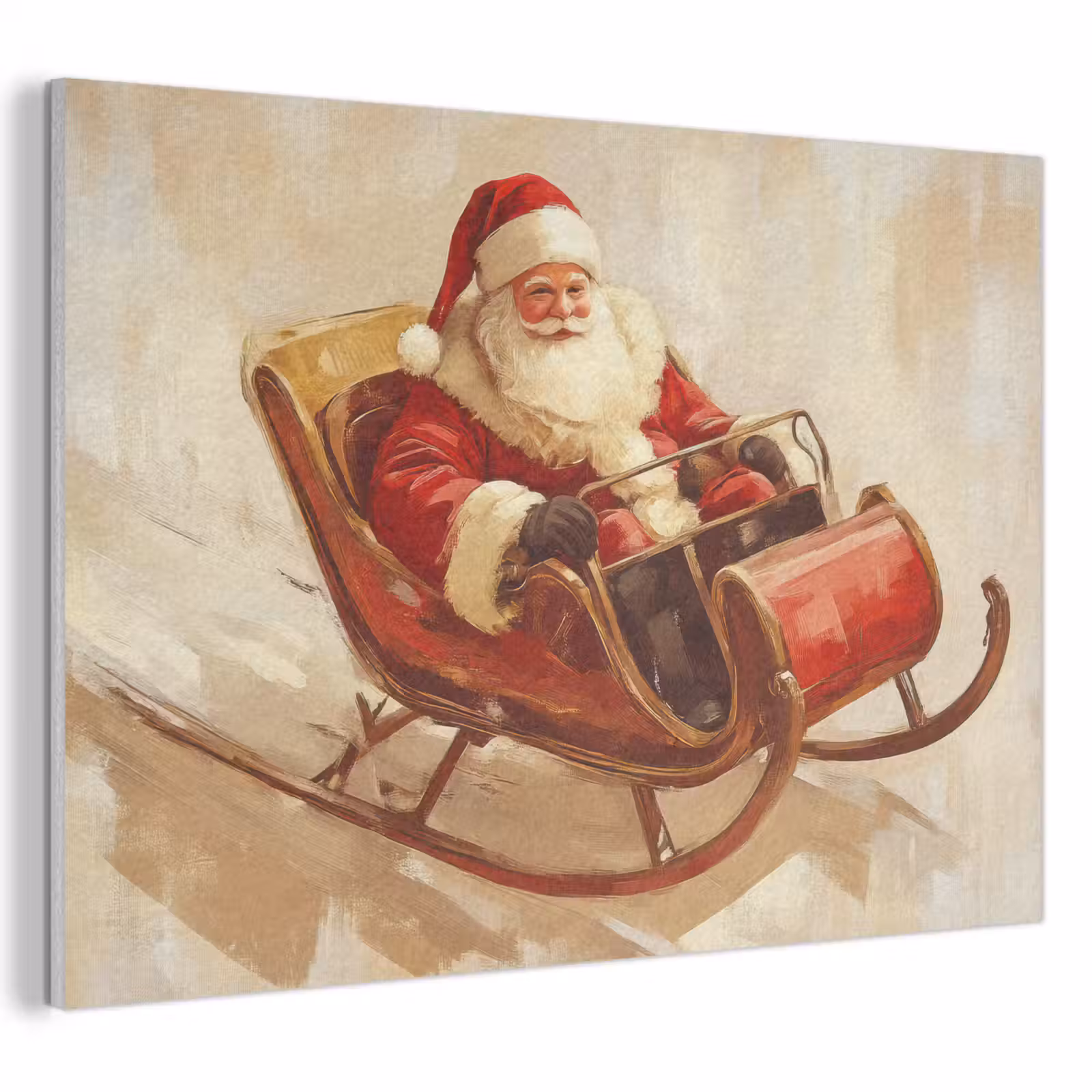 Akoestisch schilderij - Kerst - Slee - Kerstman — 1
