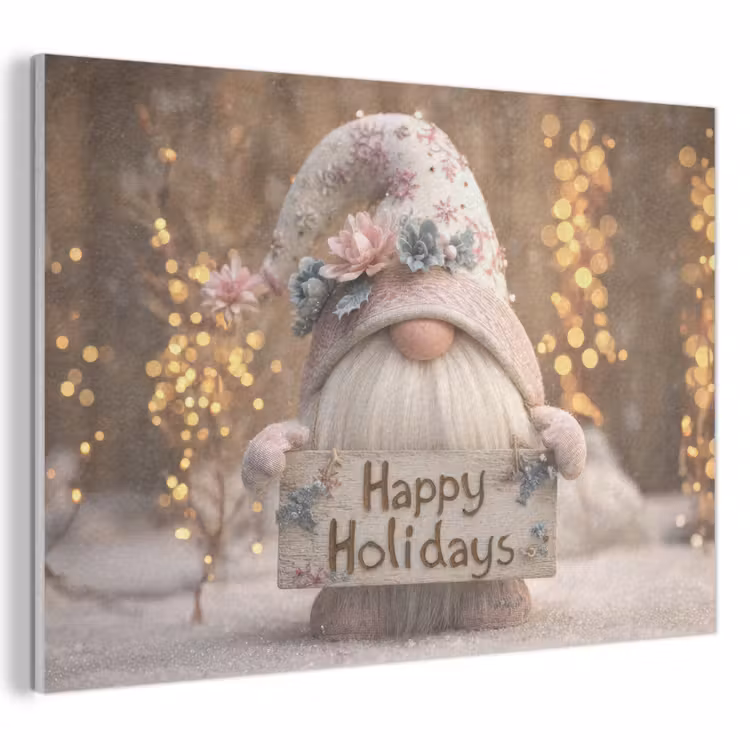Akoestisch schilderij - Kerst - Gnome - Bord - Kleurrijk — 1