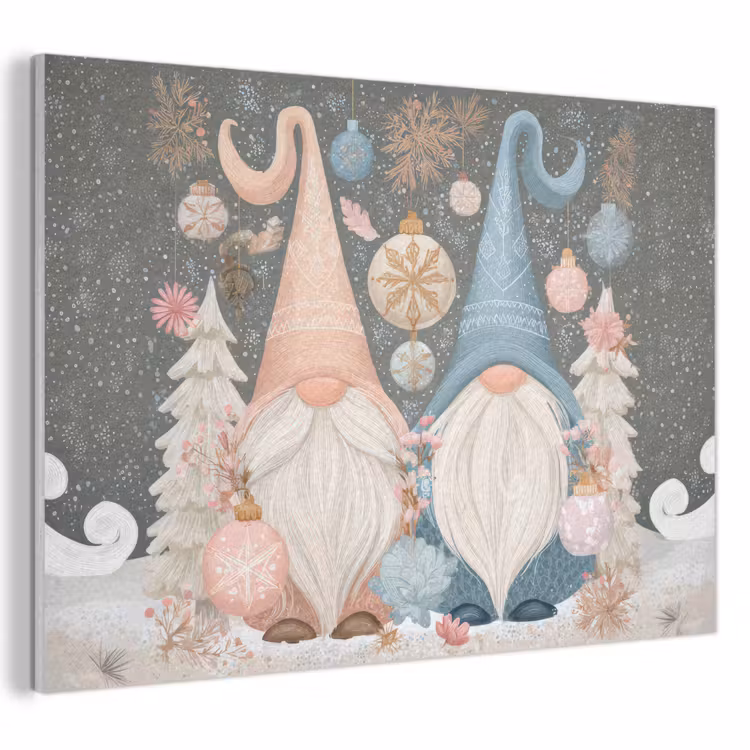 Akoestisch schilderij - Kerst - Gnomen - Pastel — 1