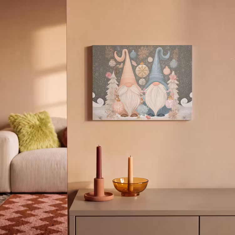 Akoestisch schilderij - Kerst - Gnomen - Pastel — 2