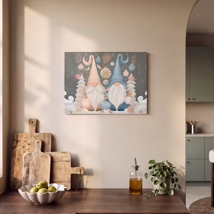 Akoestisch schilderij - Kerst - Gnomen - Pastel — 3