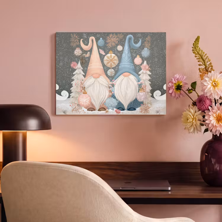 Akoestisch schilderij - Kerst - Gnomen - Pastel — 4