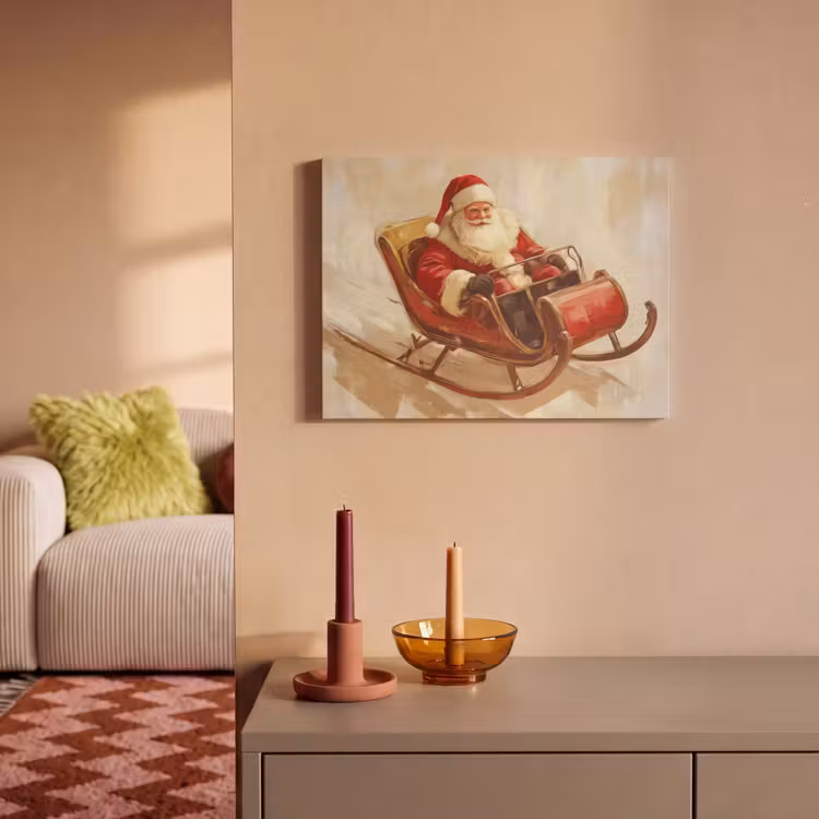 Akoestisch schilderij - Kerst - Slee - Kerstman — 2