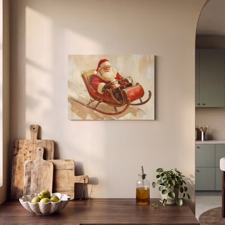 Akoestisch schilderij - Kerst - Slee - Kerstman — 3