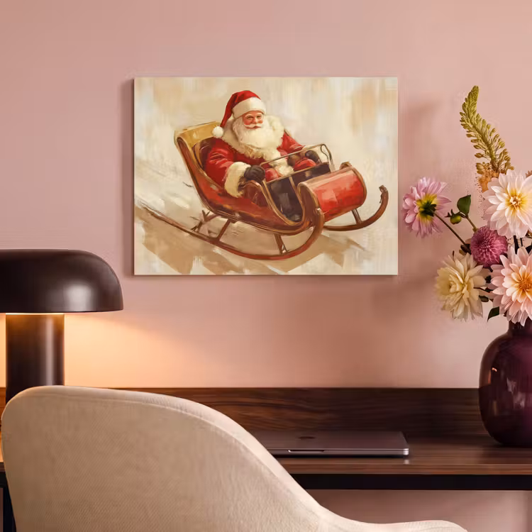 Akoestisch schilderij - Kerst - Slee - Kerstman — 4