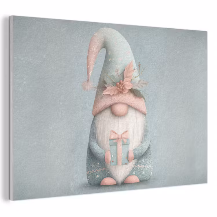 Akoestisch schilderij - Kerstgnome - Cadeau - Groen — 1