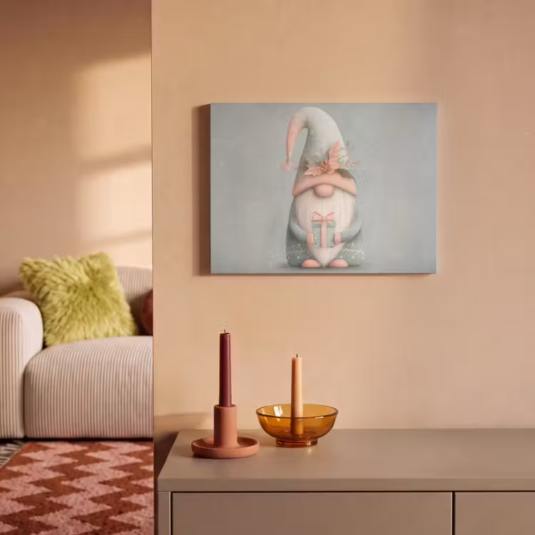 Akoestisch schilderij - Kerstgnome - Cadeau - Groen — 2