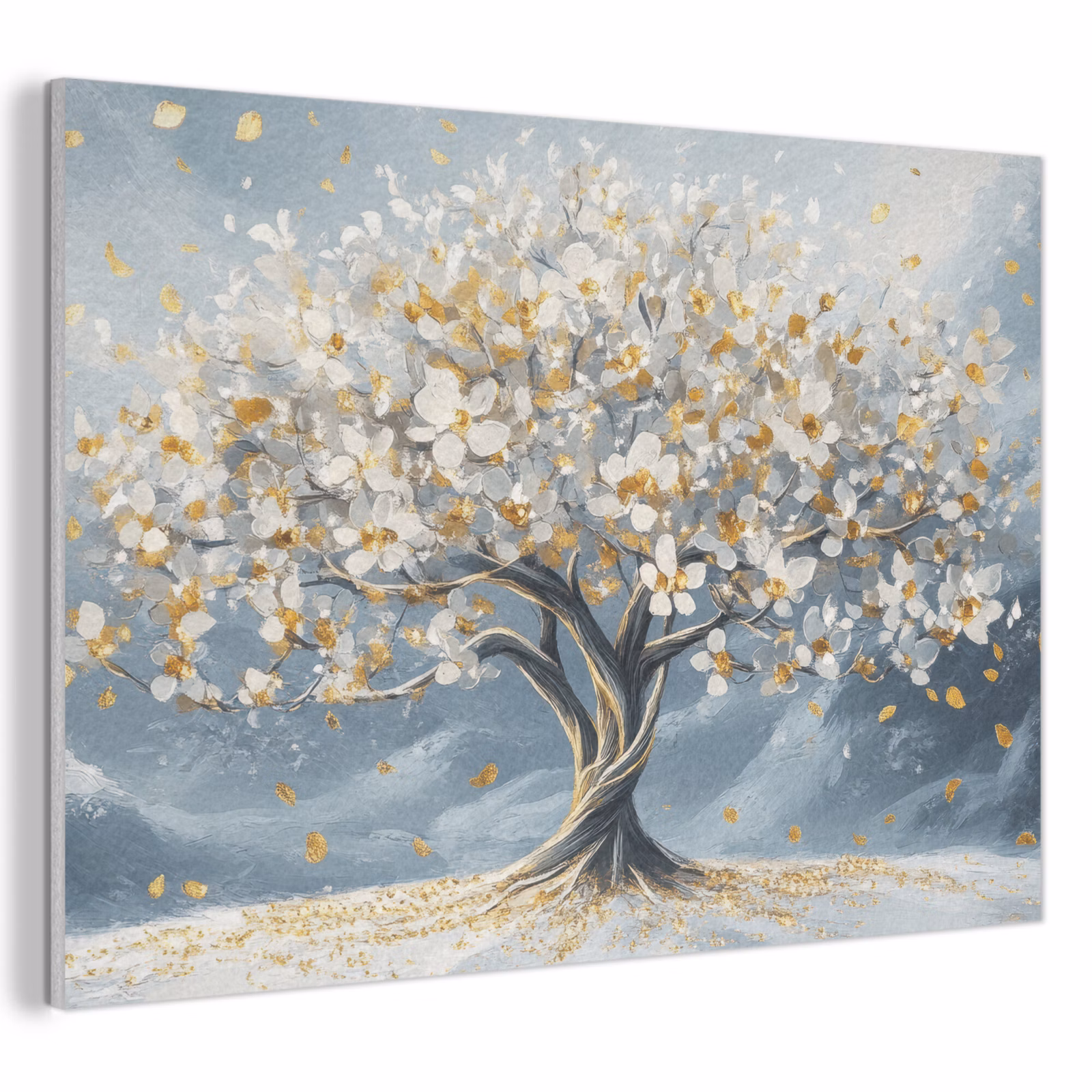 Akoestisch schilderij - Boom - Winter - Levensboom - Modern - Goud — 1