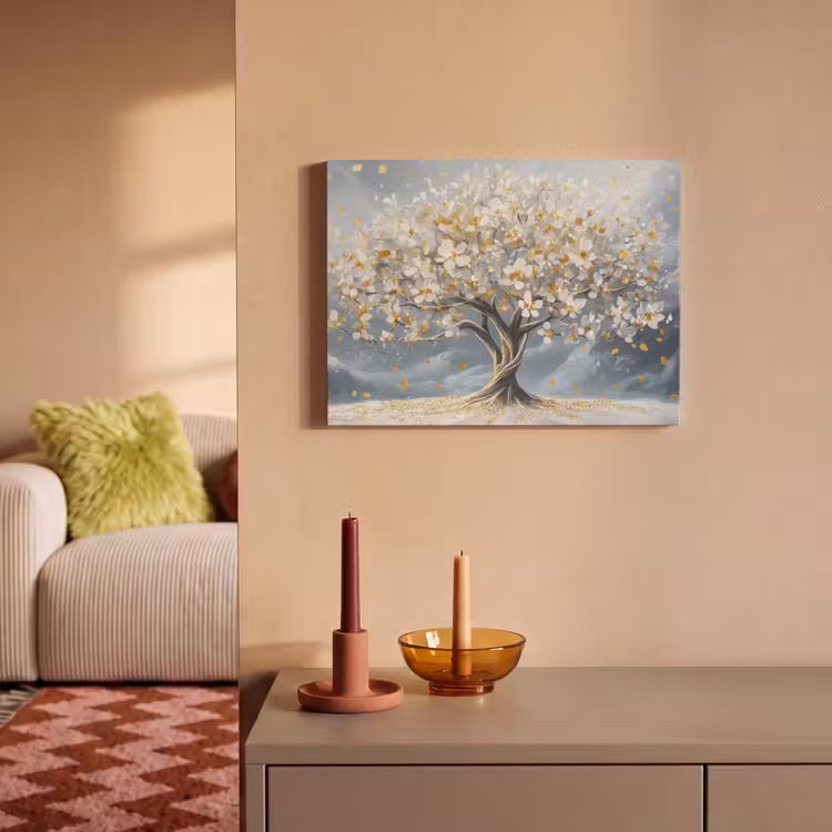 Akoestisch schilderij - Boom - Winter - Levensboom - Modern - Goud — 2