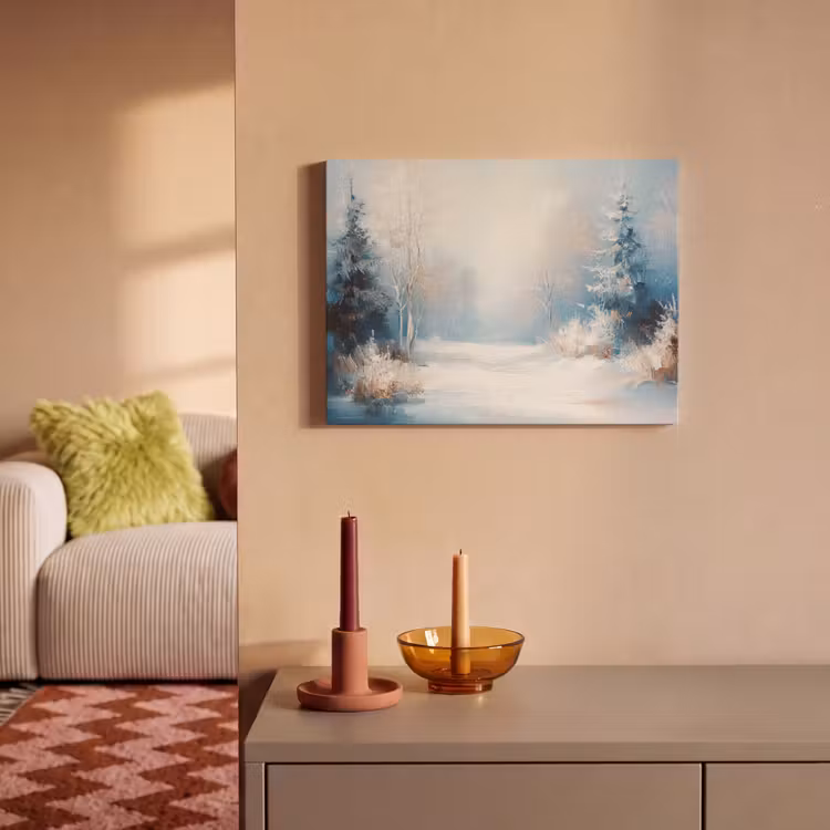 Akoestisch schilderij - Bos - Winter - Natuur - Abstract - Sneeuw — 2