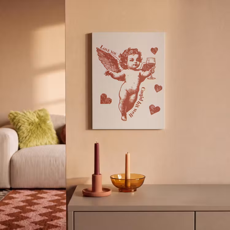 Akoestisch schilderij - Cupido - Hartjes - Rood - Klassiek — 2