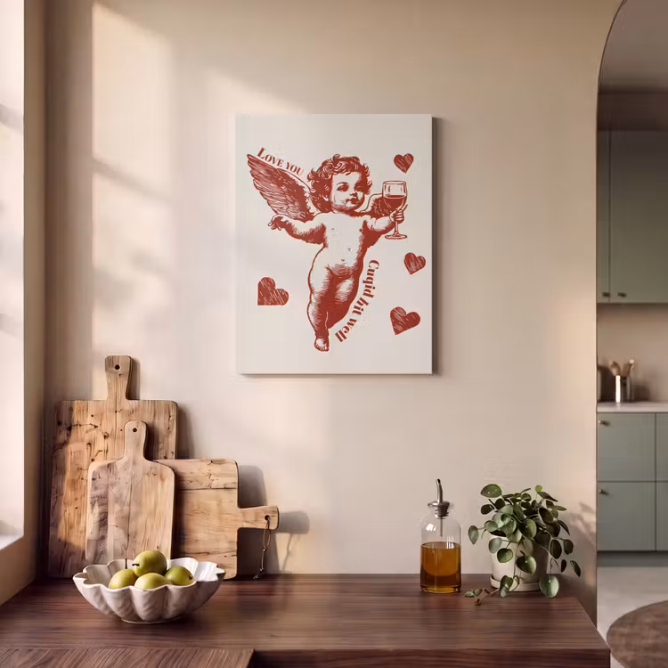 Akoestisch schilderij - Cupido - Hartjes - Rood - Klassiek — 3