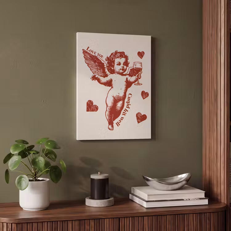 Akoestisch schilderij - Cupido - Hartjes - Rood - Klassiek — 4