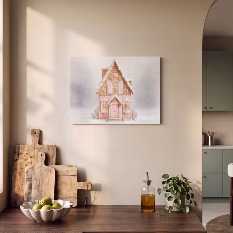 Akoestisch schilderij - Huisje - Suiker - Pastel — 3