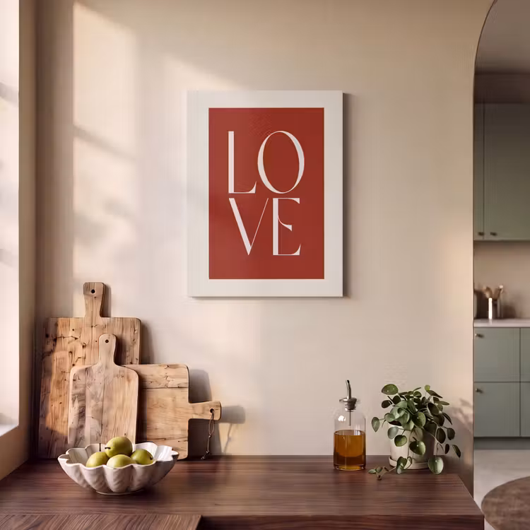 Akoestisch schilderij - Love - Rood - Minimalistisch — 3