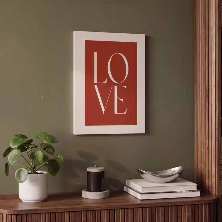 Akoestisch schilderij - Love - Rood - Minimalistisch — 4