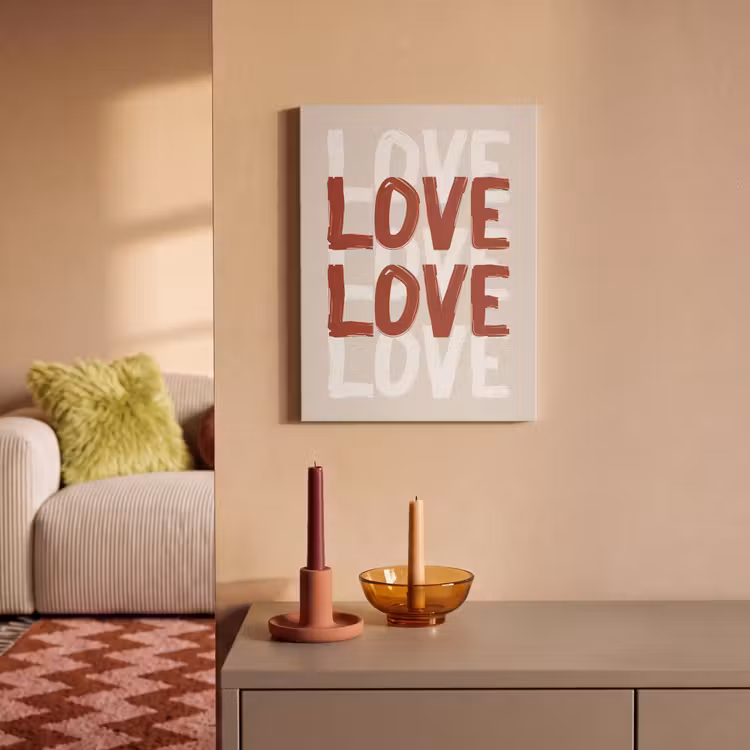 Akoestisch schilderij - Love - Rood - Tekst — 2