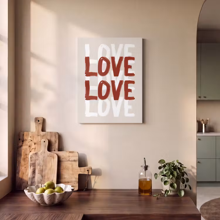 Akoestisch schilderij - Love - Rood - Tekst — 3